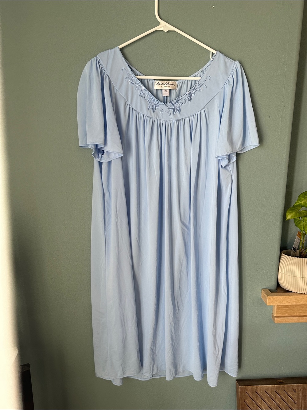 Miss Elaine NYLON TRICOT SHORT NIGHTGOWN sz xl